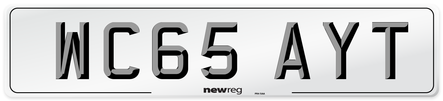 WC65 AYT Number Plate from New Reg